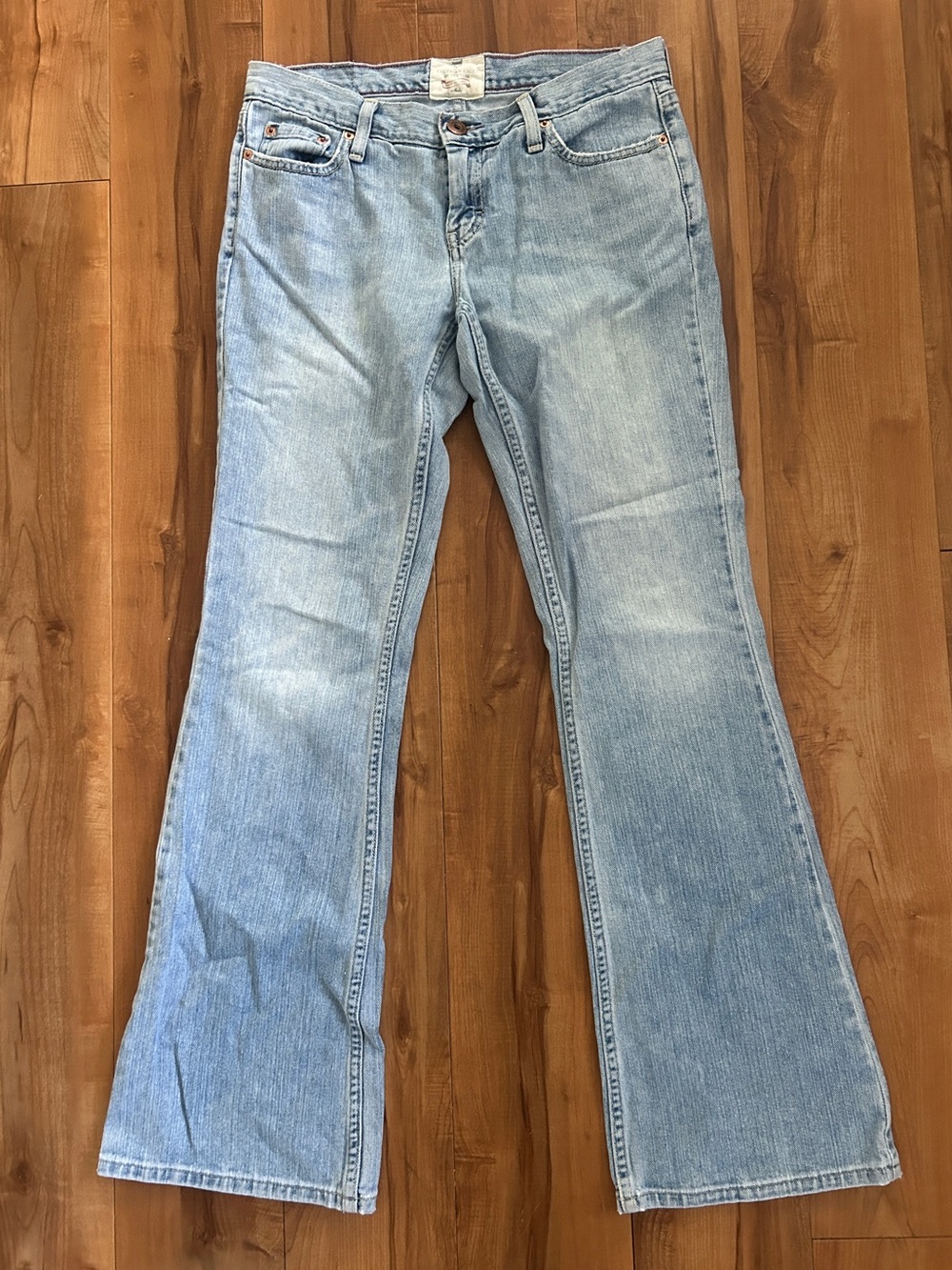 Vintage Y2K 2000s American Eagle Hipster Jeans 8 Long Low Rise Flare No Stretch - Picture 3 of 10